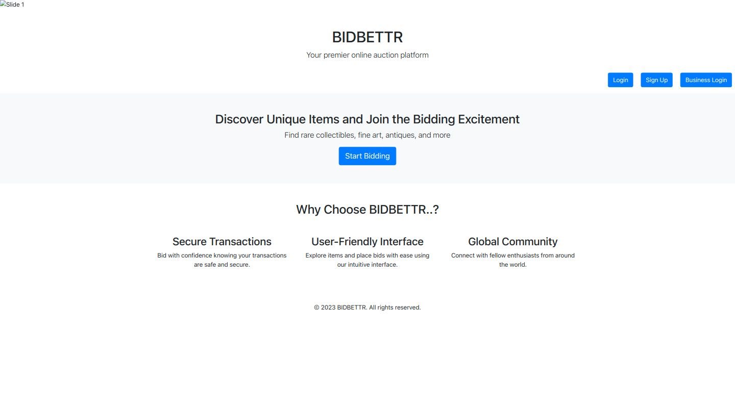 BIDBETTR Online Auction Website